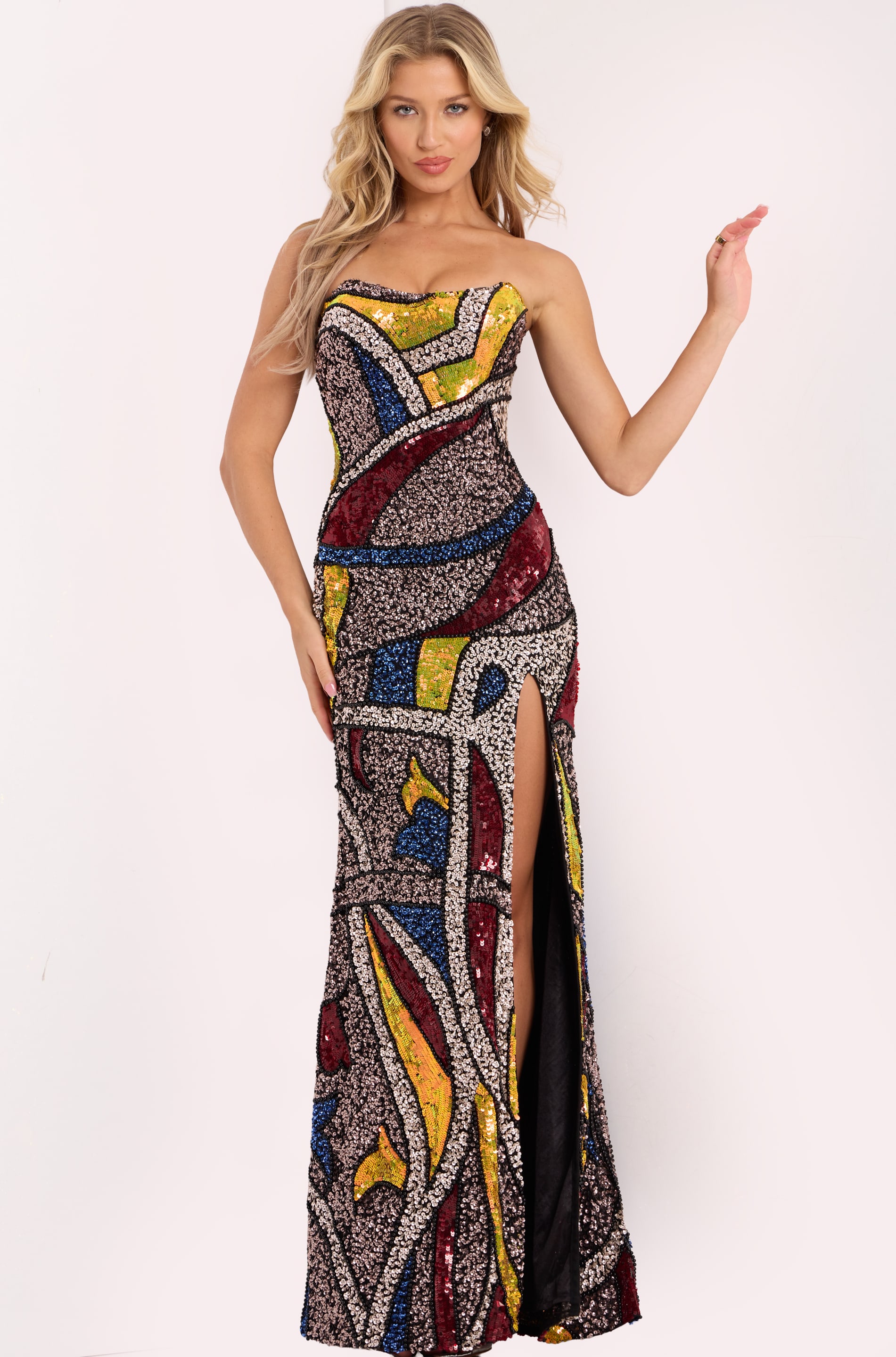 Strapless sequin gown 48617