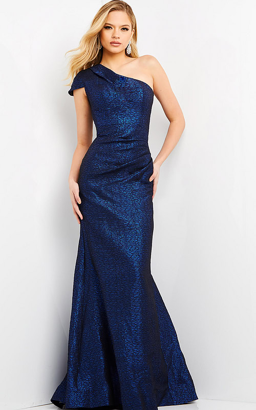one shoulder dress with bow on the shoulder 06751