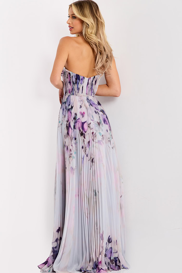 Sweetheart strapless gown with side slit 42564
