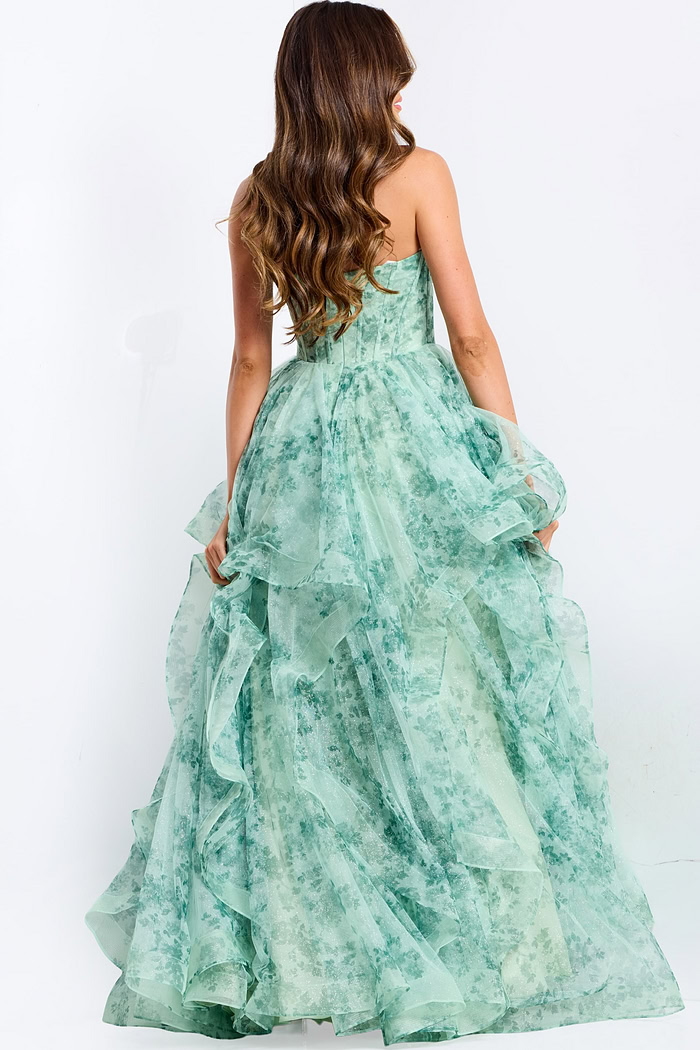 green print dress 49777