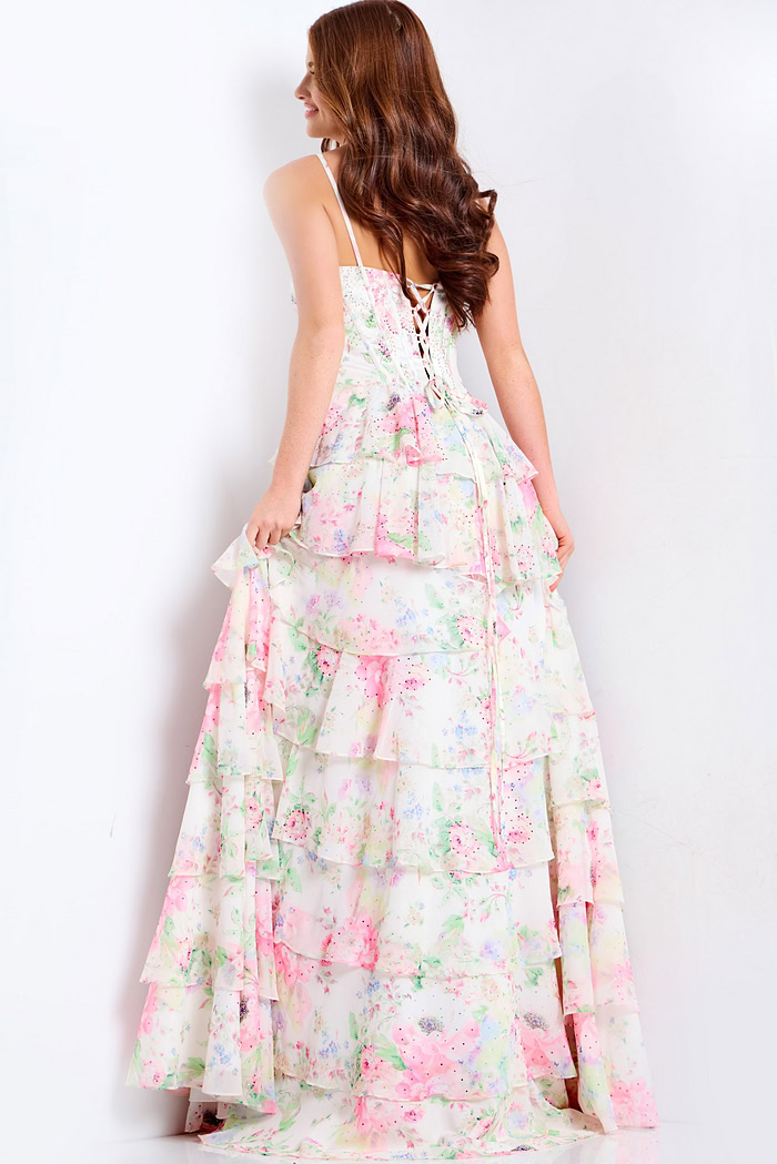 tiered skirt floral dress 47282