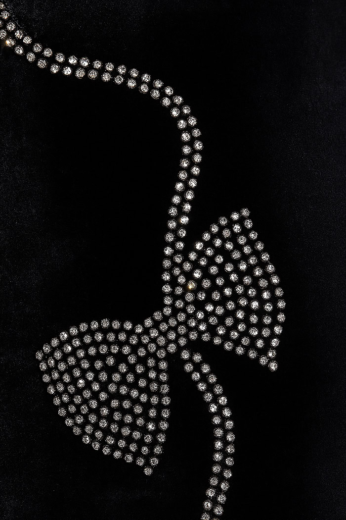 black beaded fabric for style 36602