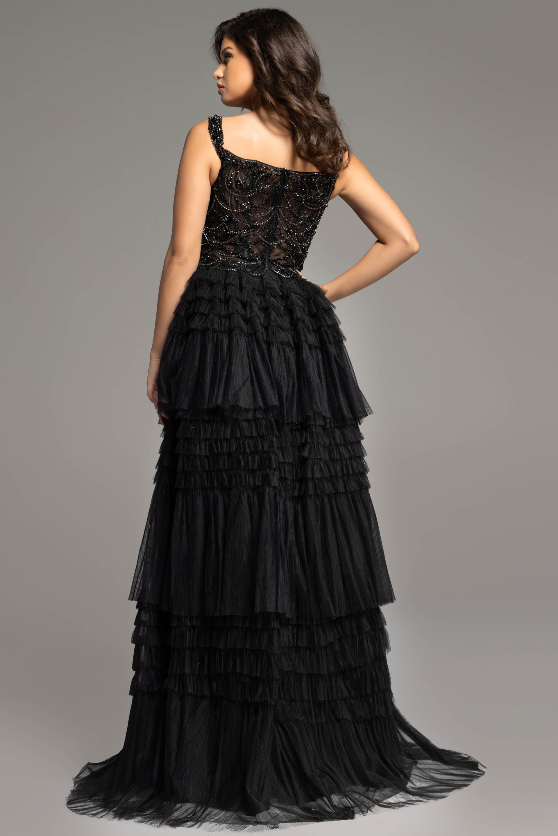 layered black dress 37438