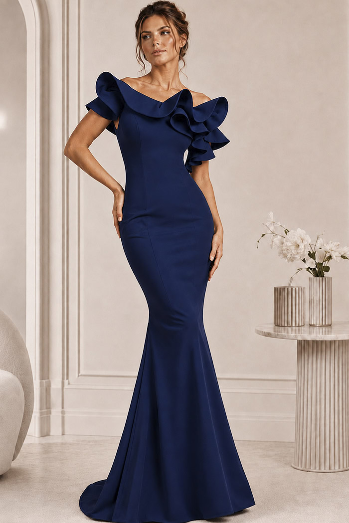 Navy mermaid evening dress 43000