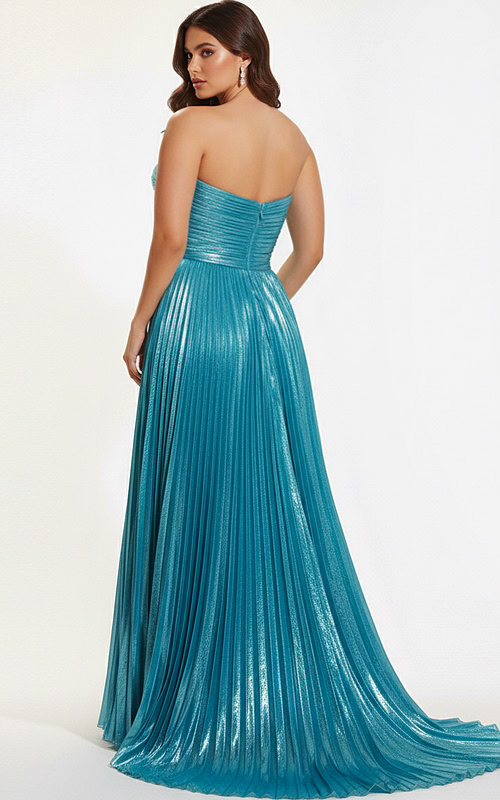 pleated strapless dress 44229