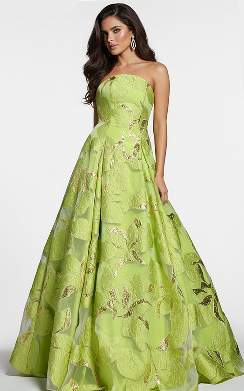 strapless green ballgown 44369