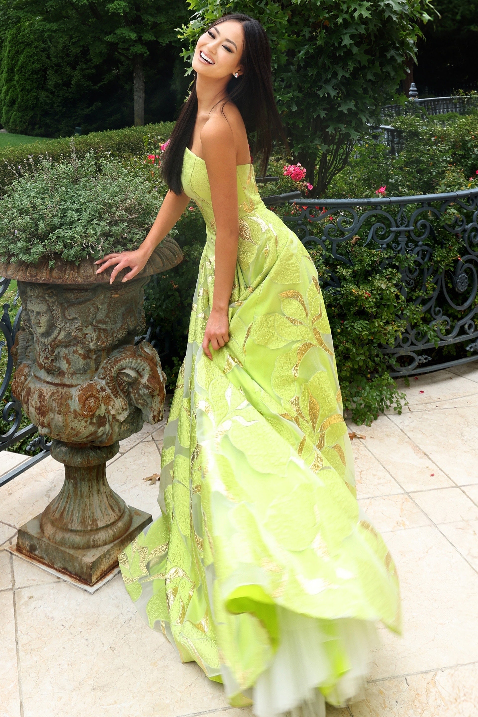 Strapless Metallic Brocade Ball Gown 44369 - Image 11
