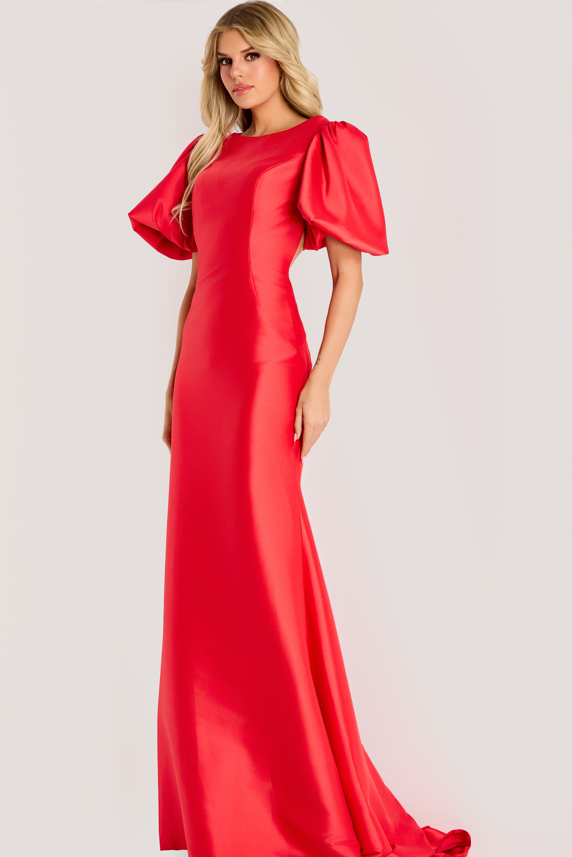 short sleeves sheath red mob dress 44522