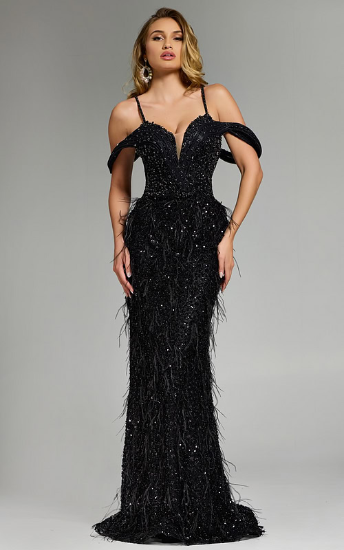 Model wearing Jovani dress 44848.
