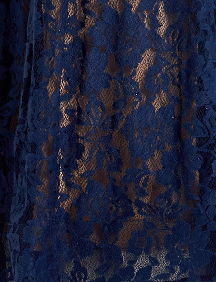 navy lace and nude underlay fabric for style 44862