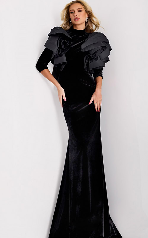 Model wearing Jovani dress 45322.