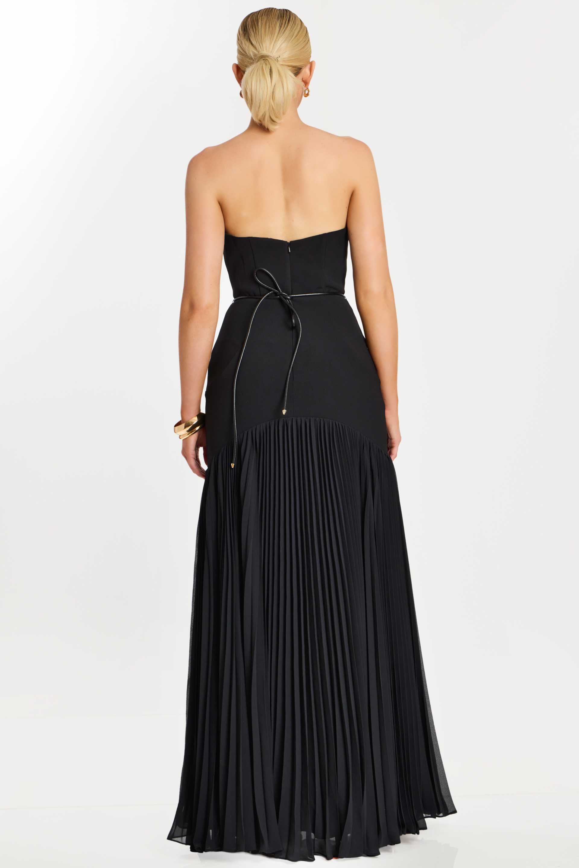 back view of strapless dress 47000