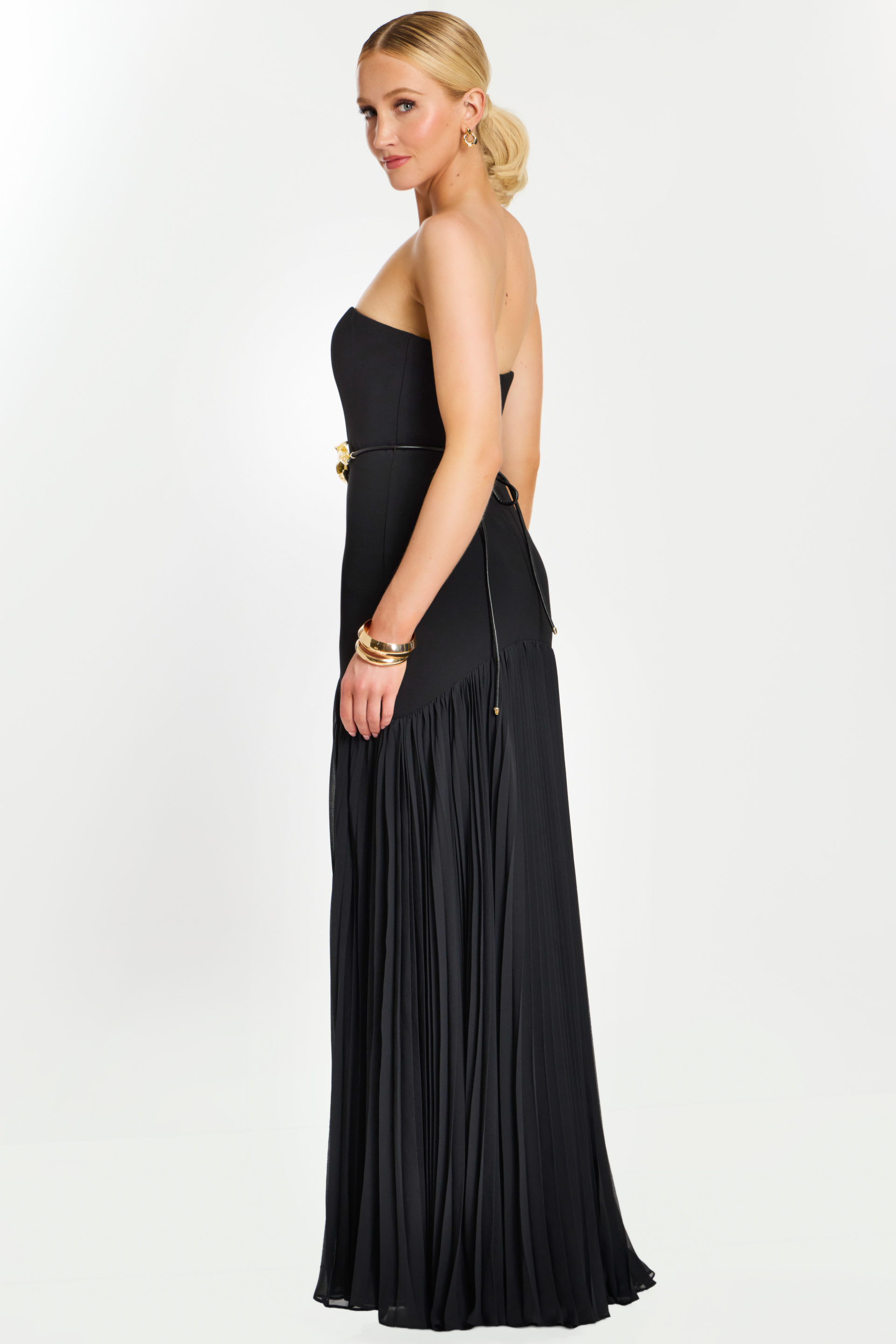 side veiw of black contemporary dress 47000
