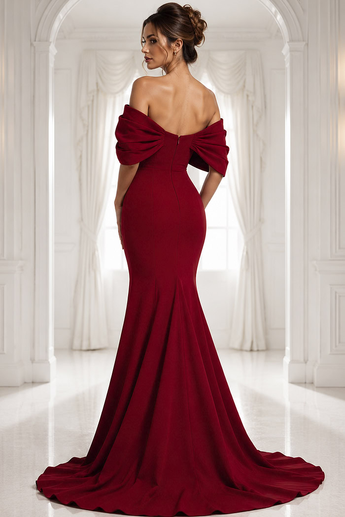 back of off the shoulder mermaid dress 47657
