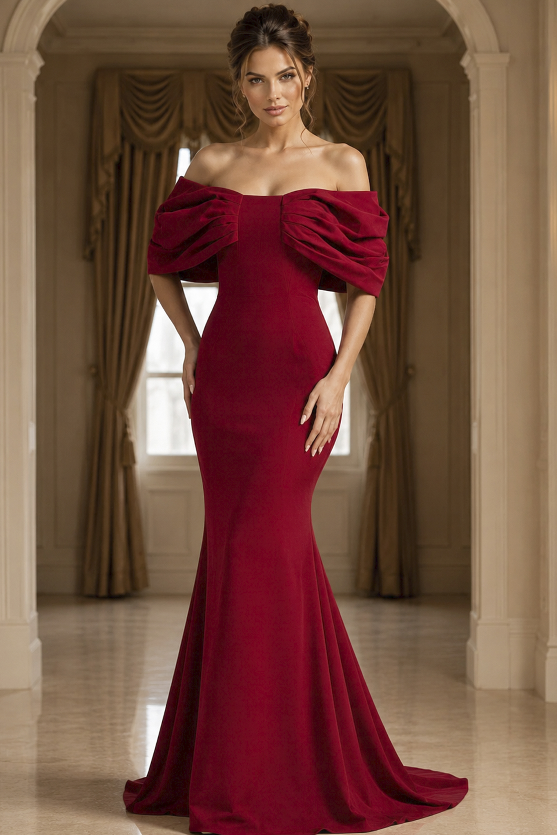 simple mermaid evening dress 47657