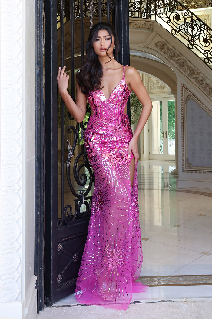 Sparkling Sequin Dresses with Open Back Glamour 48502