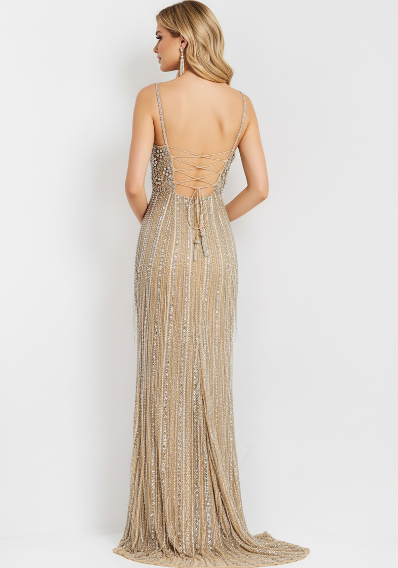 Sparkling Beaded Cutout Gown 48548 - Image 13