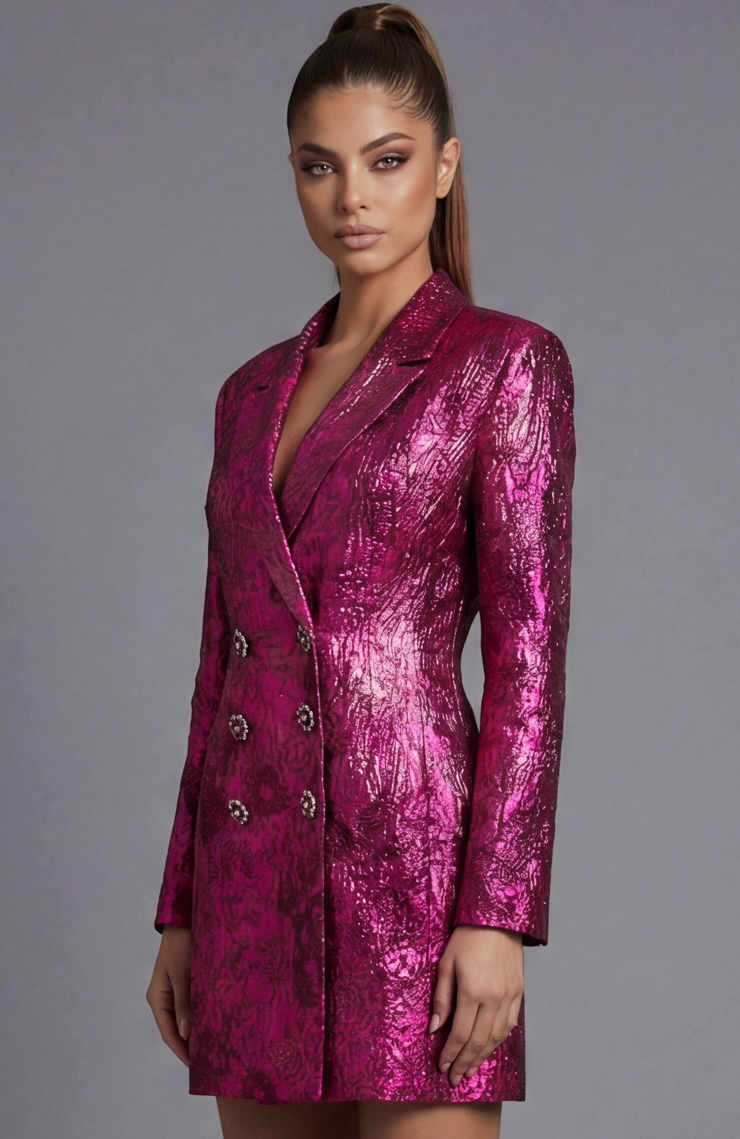 long sleeve jacket with front buttons 49166