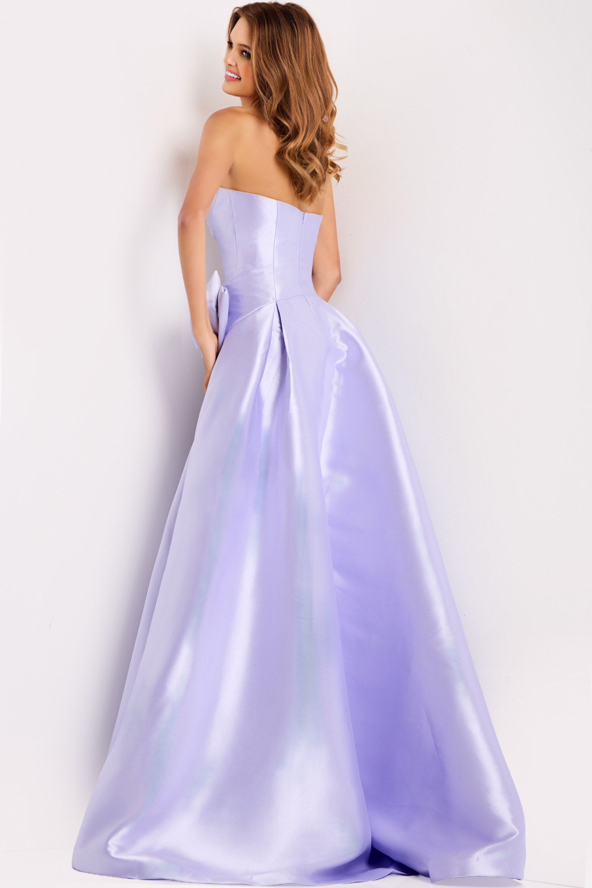 back of lilac a line dress 49196