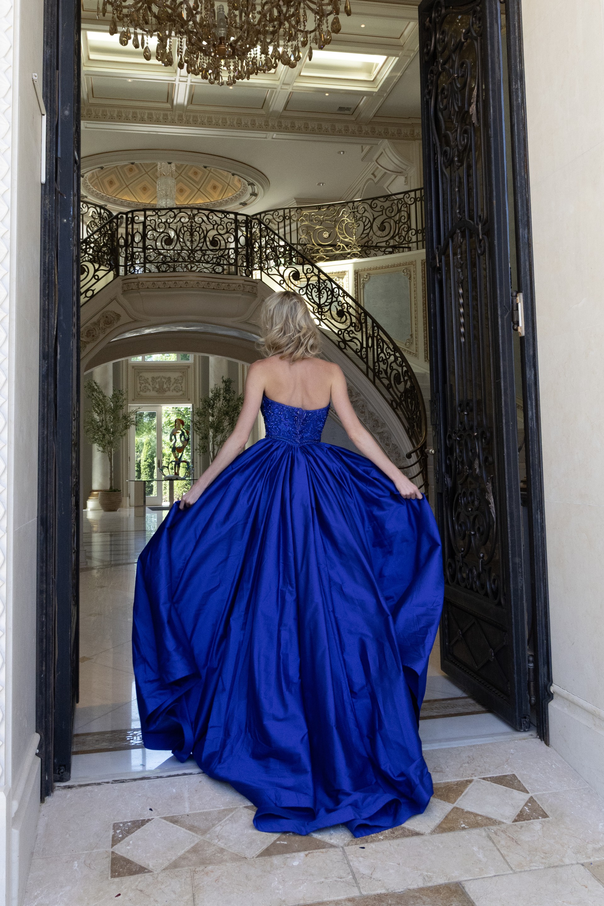 Beaded Ball Gown With High Slit 49247 - Image 10