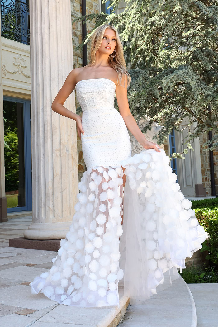 strapless beaded mermaid gown