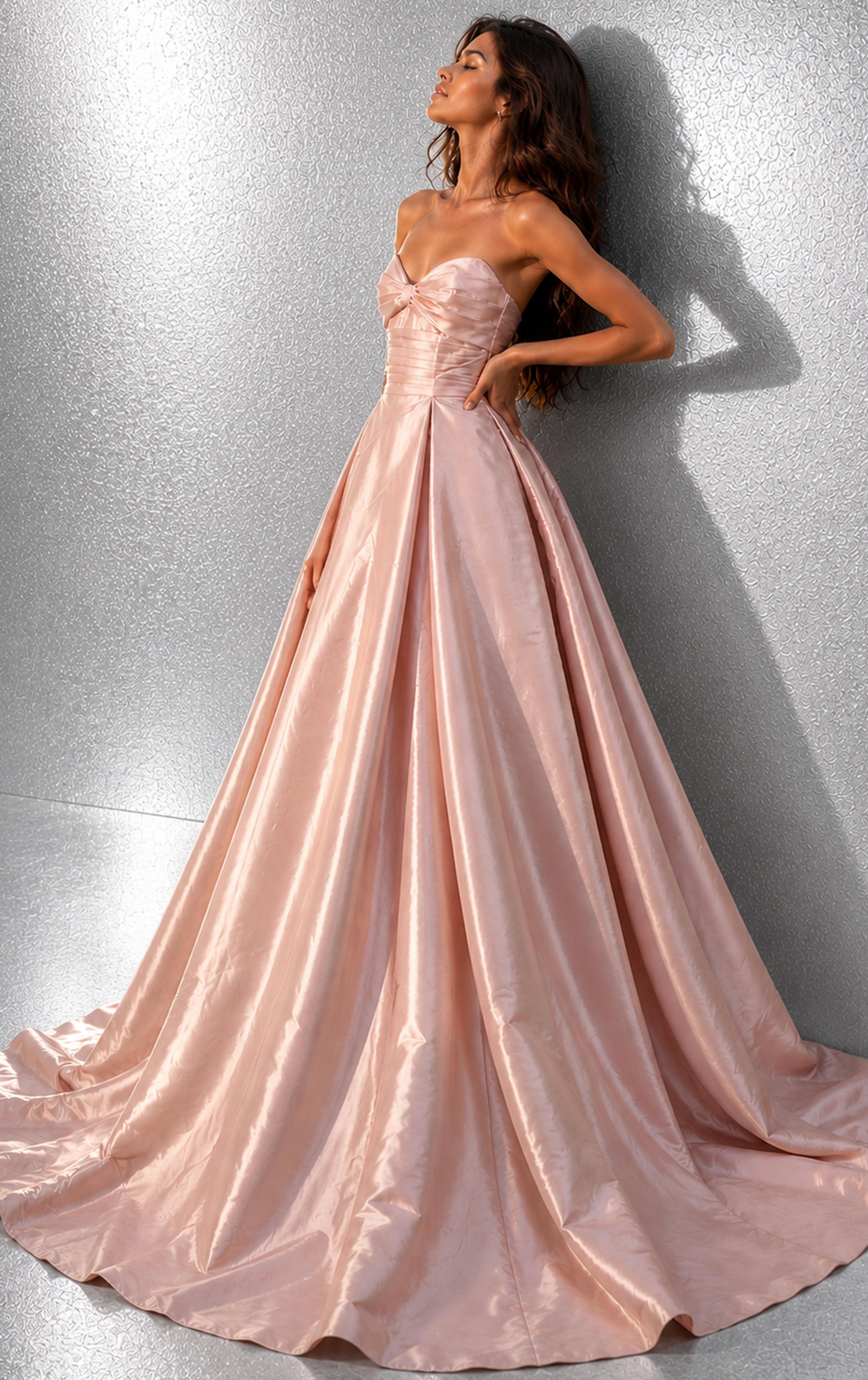 strapless pink sweetheart neckline dress 49571