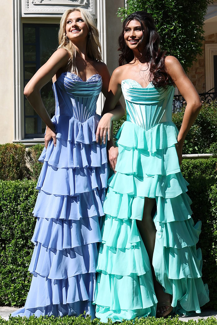 strapless pink ball gown
