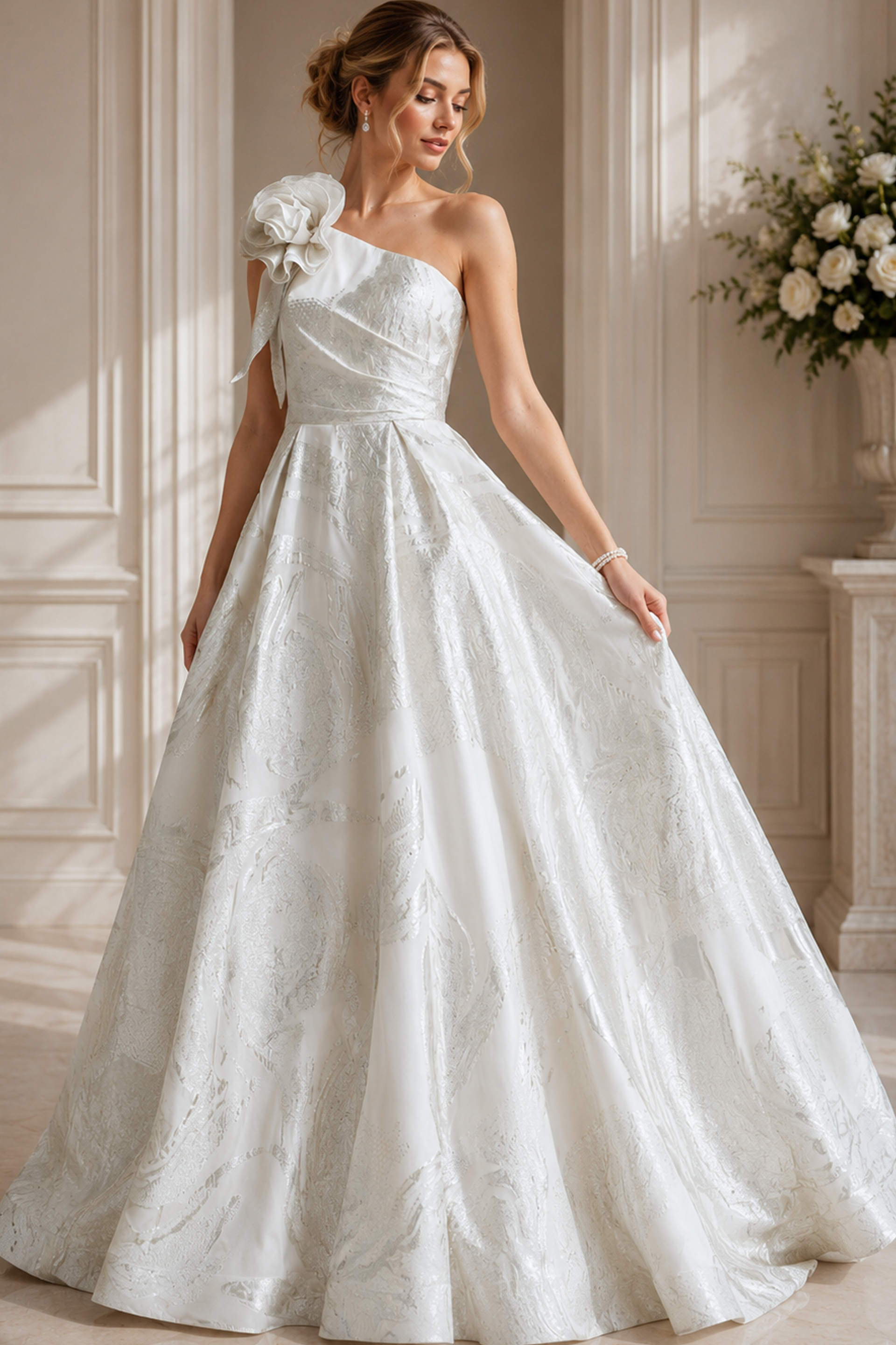 one shoulder a line dress JB39218