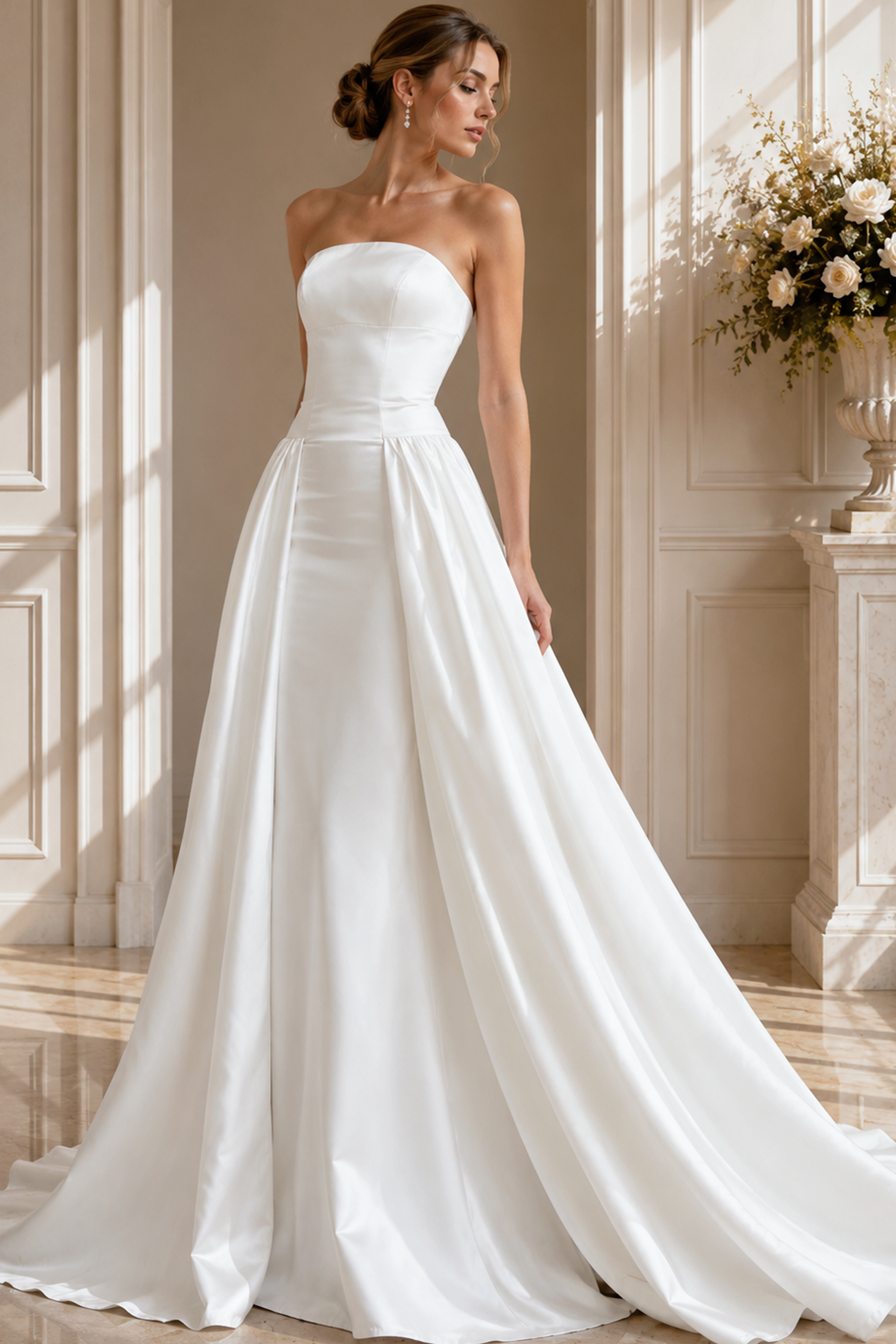 strapless aline white dress JB39250