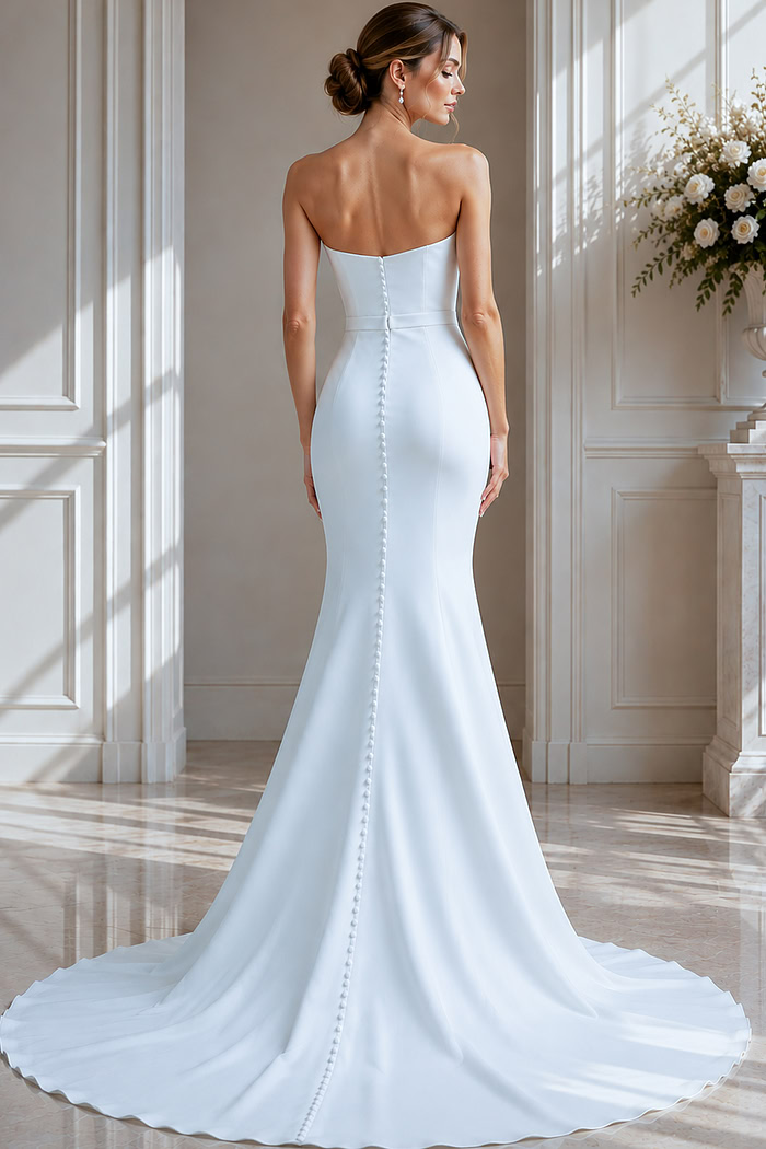 mermaid strapless dress with back button JB40597