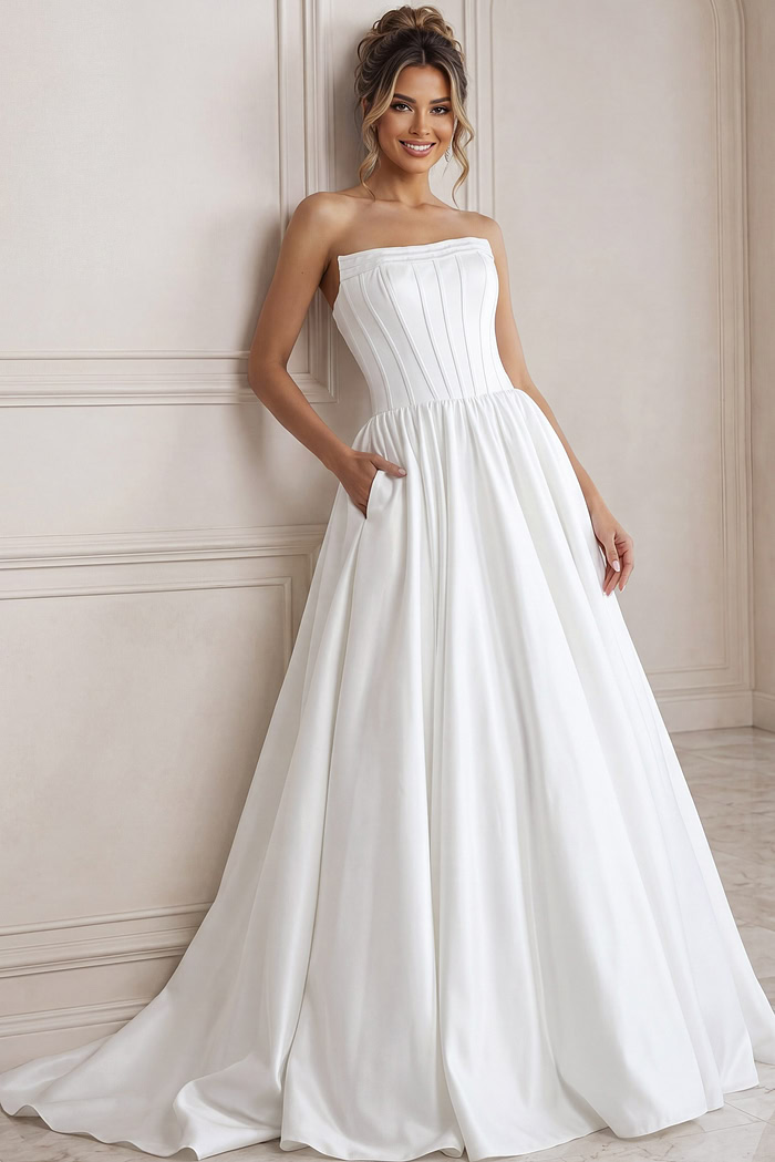 ivory floral lace A-line wedding dress with strapless sweetheart neckline and glitter tulle skirt, front view, Jovani Bridal style JB40784