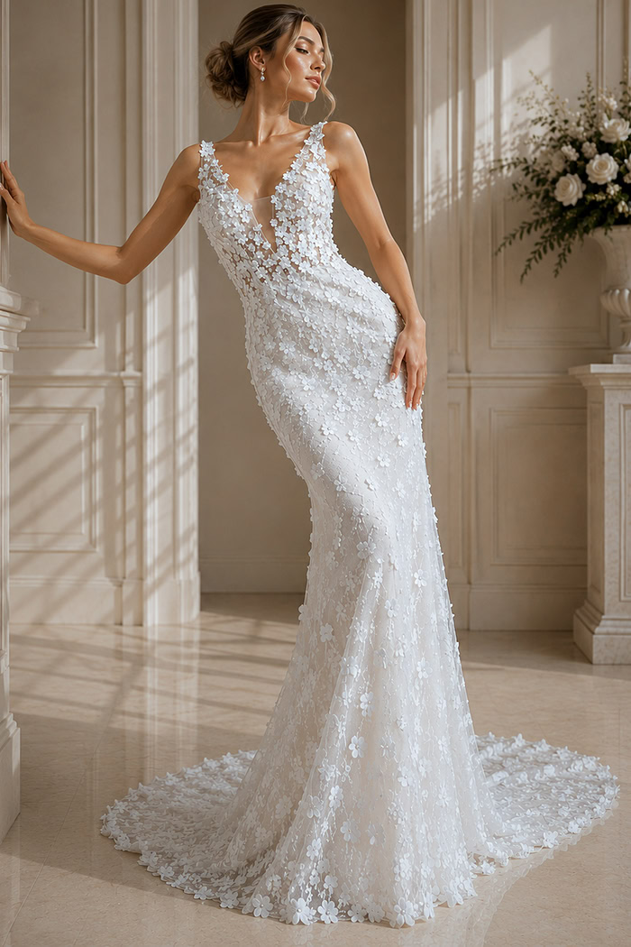 Ethereal Illusion Mermaid Wedding Gown