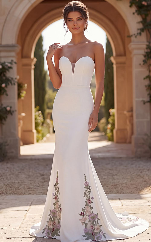 strapless mermaid white dress JB43902