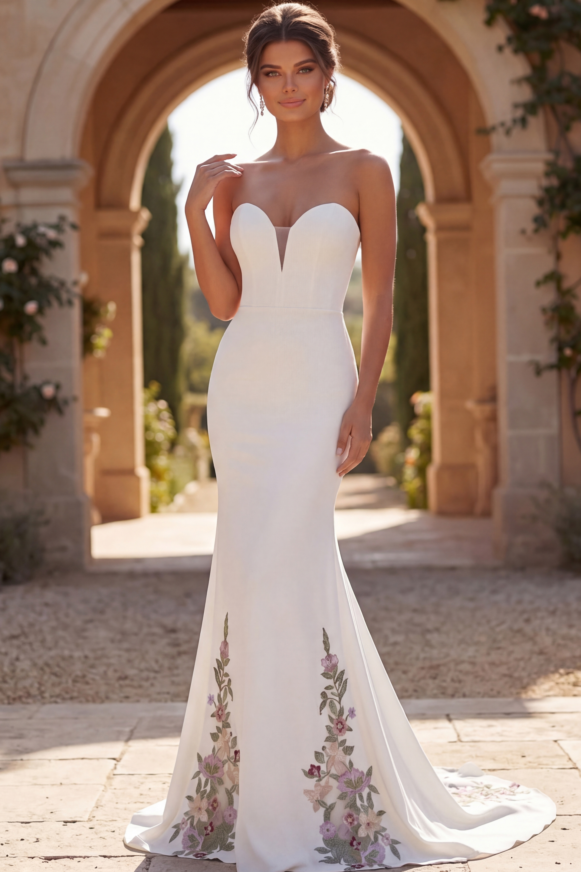 strapless mermaid white dress JB43902