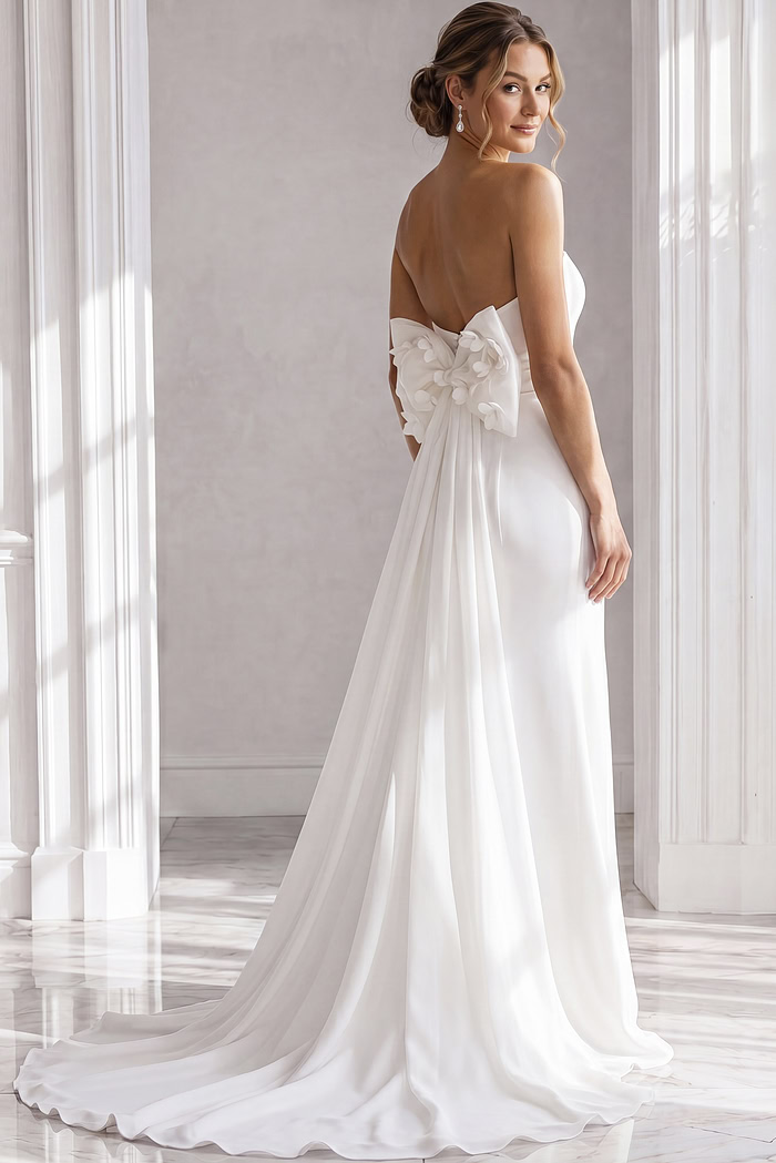 back of bridal gown with bow in the back JB45113