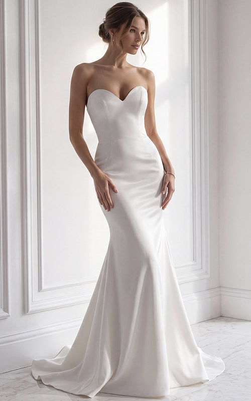 sweethehart neckline mermaid simple bridal gown JB45113