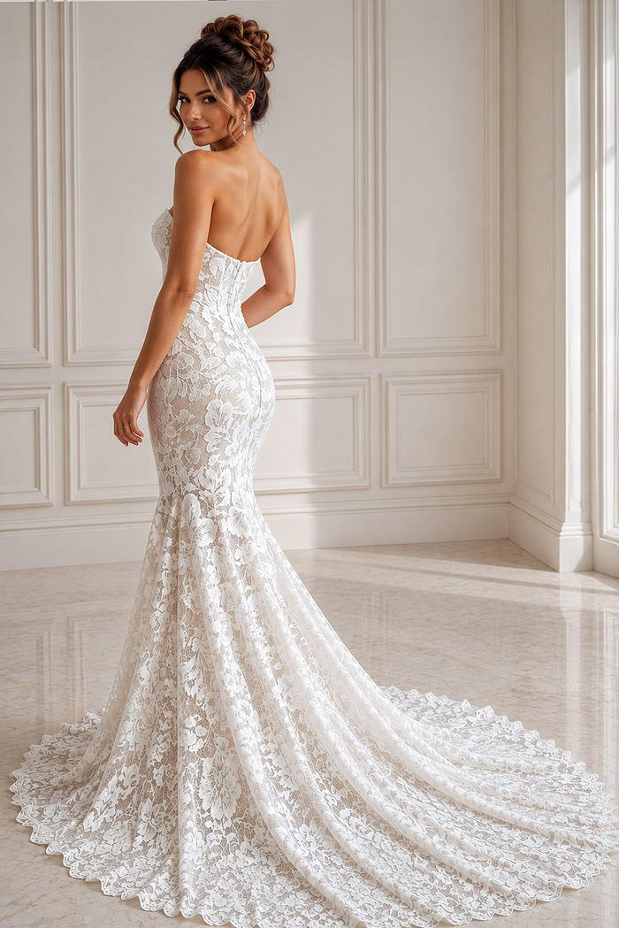 lace bridal gown with mermaid bodice JB99067