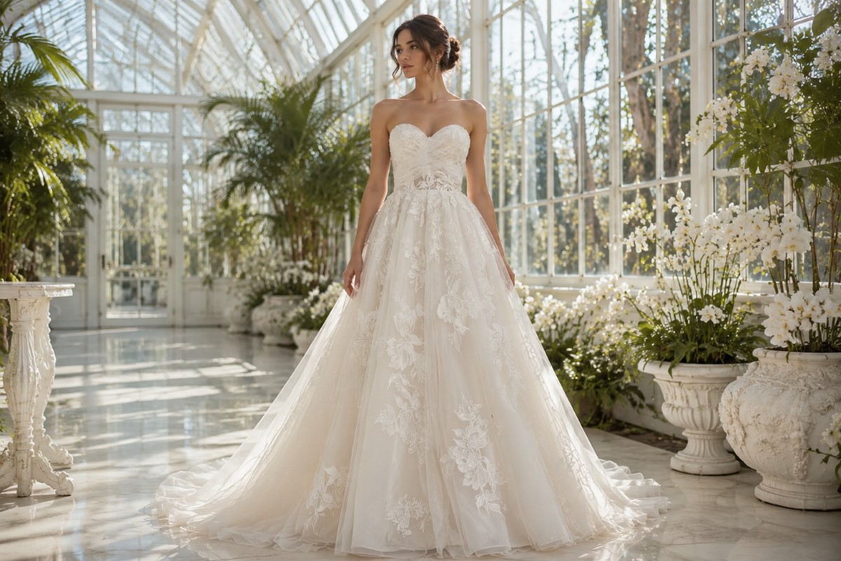 ivory bridal gown greenhouse editorial fashion
